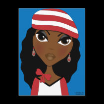 The Girl In The Hat Postcard postcards