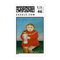 The girl with a doll - Henri Rousseau Stamp