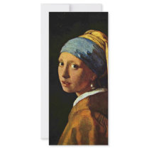 The Girl With A Pearl Earring.,  By Johannes Verme Personalized Rack Card