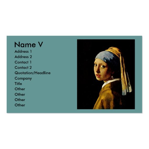 The Girl with a Turban/Girl with the Pearl Earring Business Cards