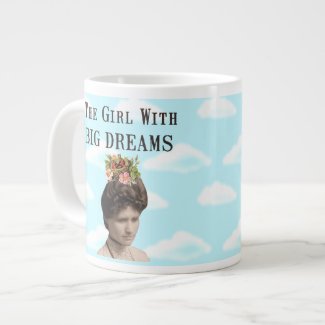 The Girl With Big Dreams Vintage Photo Collage Jumbo Mug