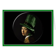 The Girl With The Shamrock Earring Greeting Card