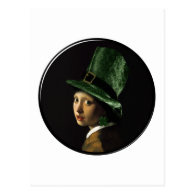 The Girl With The Shamrock Earring Postcard
