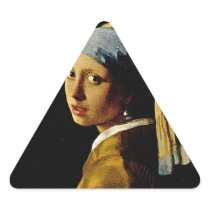 The Girl with Turban / Girl With the Pearl Earring Triangle Sticker