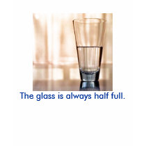 The glass is always half full t-shirts
