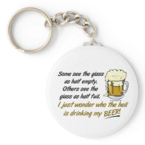 The Glass is Half Full? Keychain