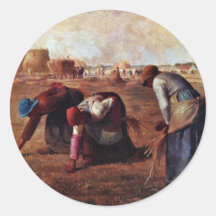 The Gleaners By Millet  (Best Quality) Round Sticker