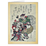 The god of fortune and children by UtamaroII,d. ca Greeting Cards