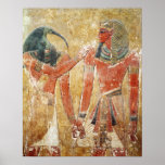 The god Thoth with Seti I  in the Tomb of Seti posters