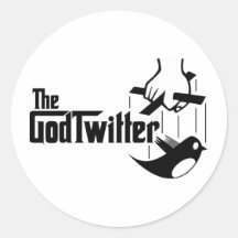 The GodTwitter Round Sticker