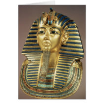 The gold funerary mask, from tomb of greeting card