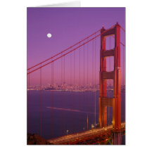 The Golden Gate Bridge shortly after sunset, Greeting Card