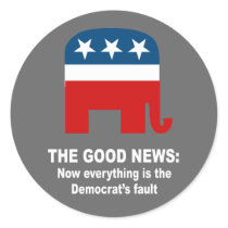 The Good News - Now everything is the democrat's f stickers by Politicaltshirts The Good News - Now everything is the democrat's f stickers