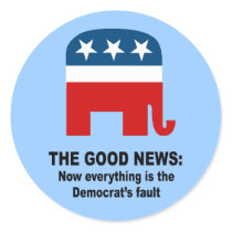 The Good News - Now everything is the democrat's f stickers by Politicaltshirts The Good News - Now everything is the democrat's f stickers