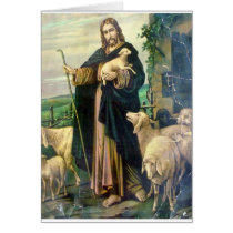 THE GOOD SHEPHERD 2 c. 1900 Card