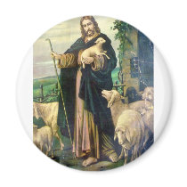 THE GOOD SHEPHERD 2 c. 1900 Magnets