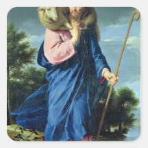 The Good Shepherd, c.1650-60 Square Stickers