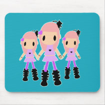 The Goth Loli Triplets Mousepad mousepads