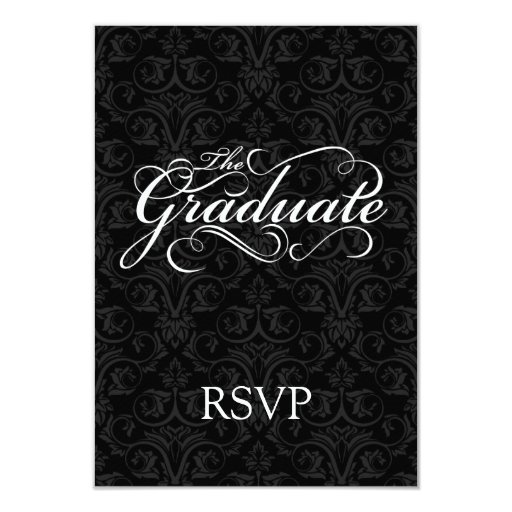 The Graduate, Elegant Black Custom Invites (front side)