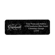 The Graduate, Elegant Black Return Address Labels