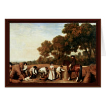 The Grain Harvest By Stubbs George Greeting Cards