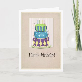 The Grand Cake Birthday Card zazzle_card