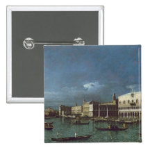 The Grand Canal with the Church of Santa Maria Pinback Buttons