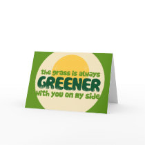 The grass is greener greeting card
