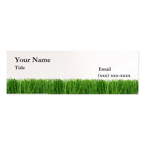 The Grass is Greener Mini Calling Card Business Card (front side)