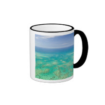 The Great Barrier Reef, aerial view of Green Coffee Mugs