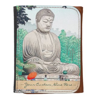 The Great Buddha at Kamakura FUJISHIMA TAKEJI Leather Wallets