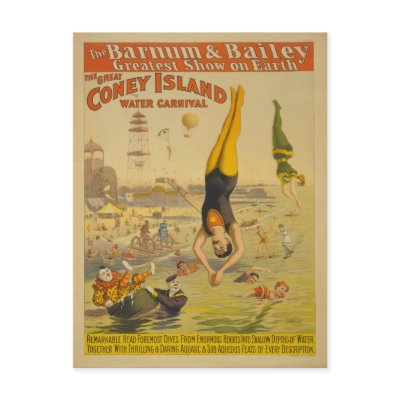 The Great Coney Island Water Carnival Poster Postcards by ZephyrusBooks