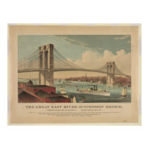 The Great East River Suspension Bridge - New York posters
