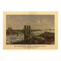 The Great East River Suspension Bridge posters