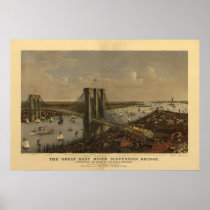 The Great East River Suspension Bridge Print