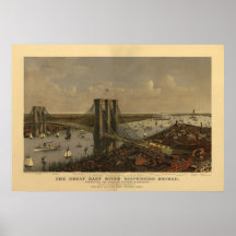 The Great East River Suspension Bridge Print