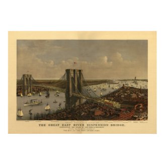 The Great East River Suspension Bridge Print