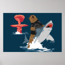 The Great Escape - bear shark cavalry Print