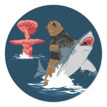 The Great Escape - bear shark cavalry Round Sticker