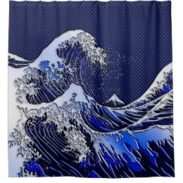 The Great Hokusai Wave in Chrome Style