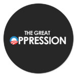 The Great Oppression white Round Stickers