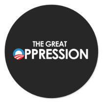 The Great Oppression white stickers