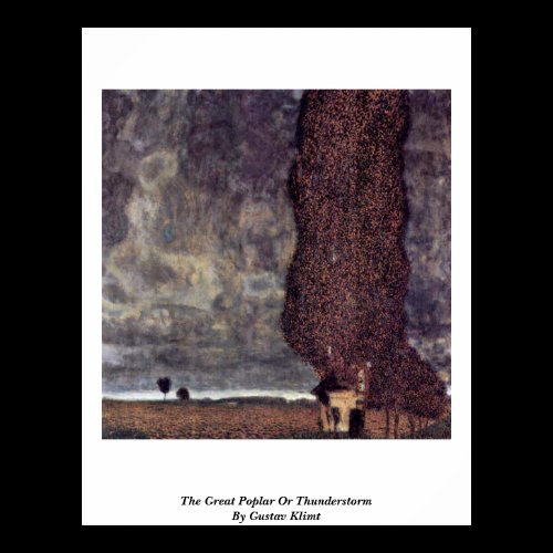 The Great Poplar Or Thunderstorm By Gustav Klimt Poster