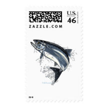 The Great Salmon Going Upstream Postage