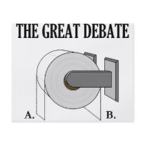 The Great Toilet Paper Bathroom Debate Full Color Flyer