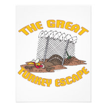 the great turkey escape thanksgiving day humor custom announcements
