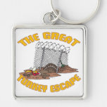 the great turkey escape thanksgiving day humor key chains