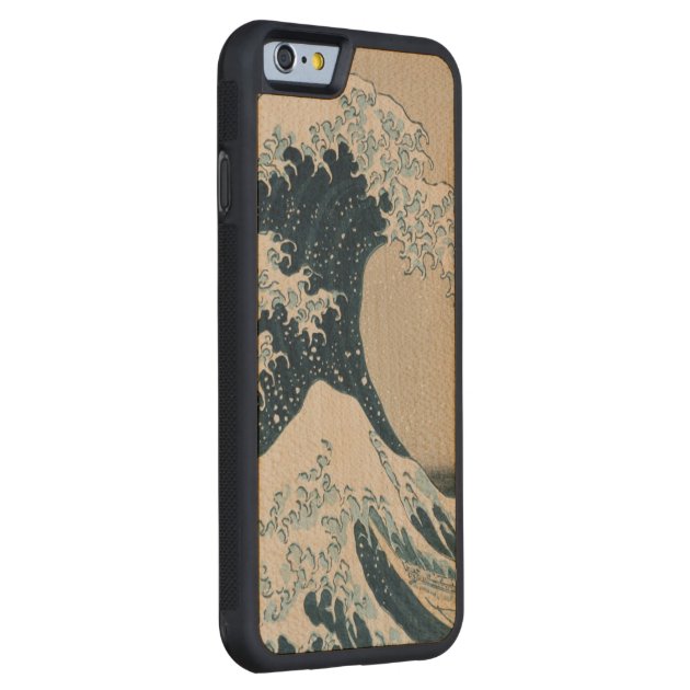 The Great Wave of Kanagawa, Views of Mt. Fuji Carved® Maple iPhone 6 Bumper-2
