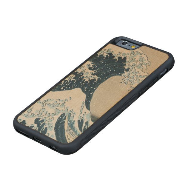 The Great Wave of Kanagawa, Views of Mt. Fuji Carved® Maple iPhone 6 Bumper-5