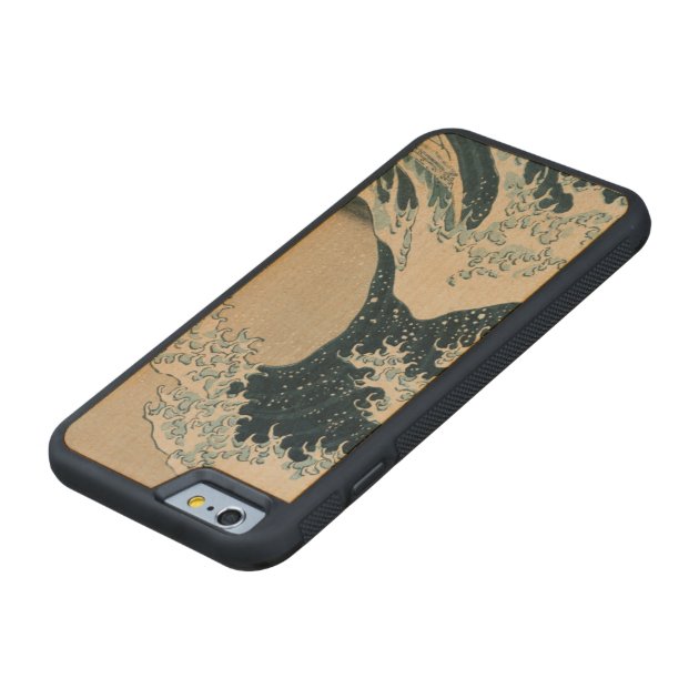 The Great Wave of Kanagawa, Views of Mt. Fuji Carved® Maple iPhone 6 Bumper-4